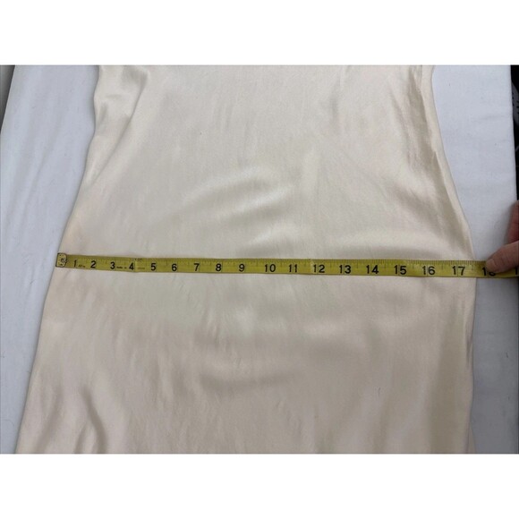 Vintage 90s Victoria Secret Gold Label 100% Silk Slip Midi Dress Large Cream - Picture 13 of 15